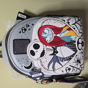 Loungefly Jack And Sally Nightmare Before Christmas Backpack W/card Holder